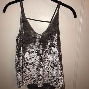 American Eagle Grey Velvet Tank